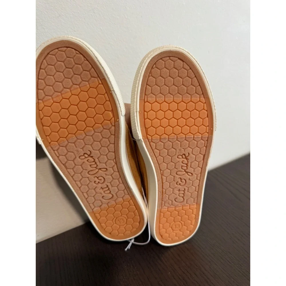 Coastal Boat Cat & Jack Boat Shoes Boys Size 13 Tan Slip On Nautical Classic